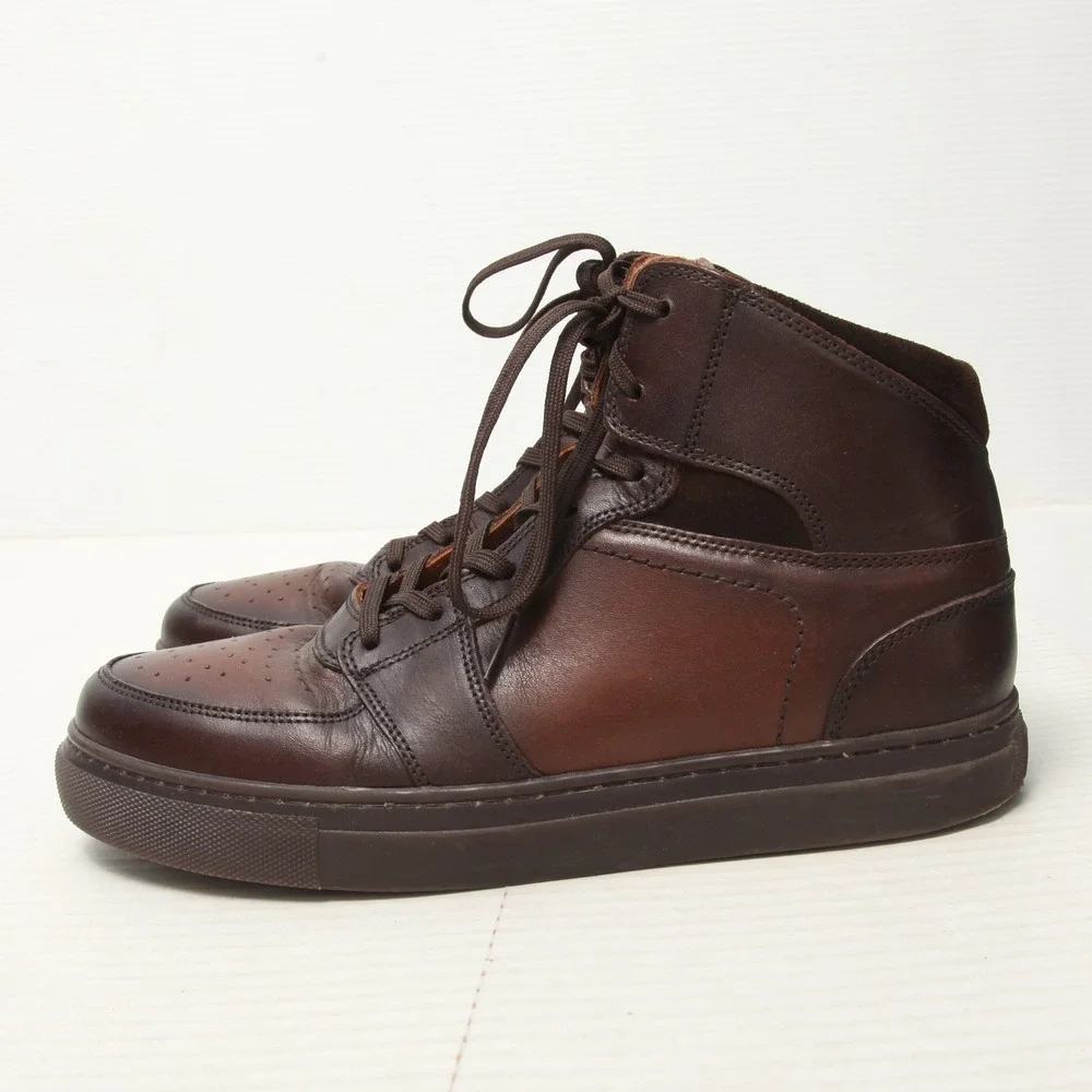 Thursday Boots Mens 8.5 Showtime Dark Brown Leather High Top Lace-Up Casual